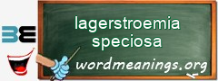 WordMeaning blackboard for lagerstroemia speciosa